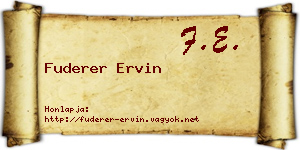 Fuderer Ervin névjegykártya